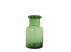 Jarrón-Botella Cristal Verde 19 cm.