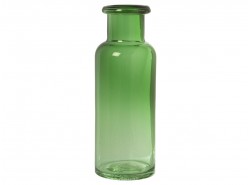 Jarrón-Botella Cristal Verde 28 cm.